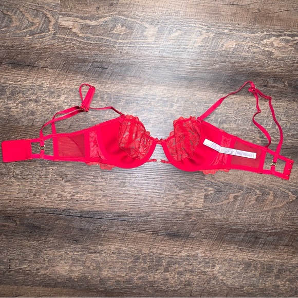 Victoria's Secret "Wicked Unlined Sweet Heart Lace Balconette Bra" Size 34C - Picture 5 of 12